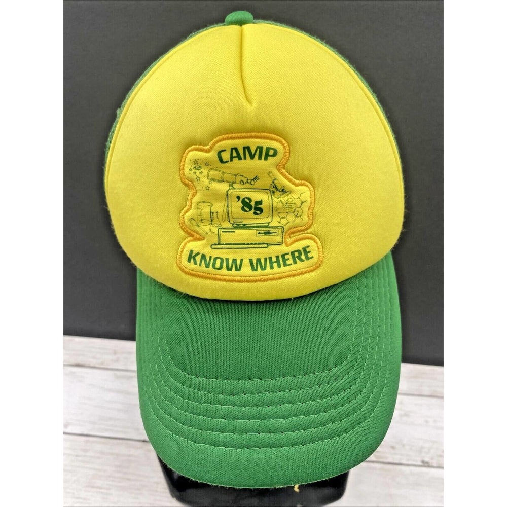 Stranger Things Dustin Trucker Hat Cap Camp Know Where ’85 Retro Computer